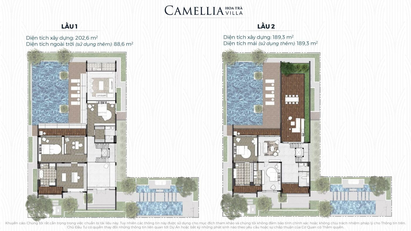 Mặt bằng biệt thự Camellia Villas của dự án Lancaster Eden Thủ Đức